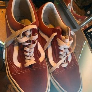 Dark Red low top vans